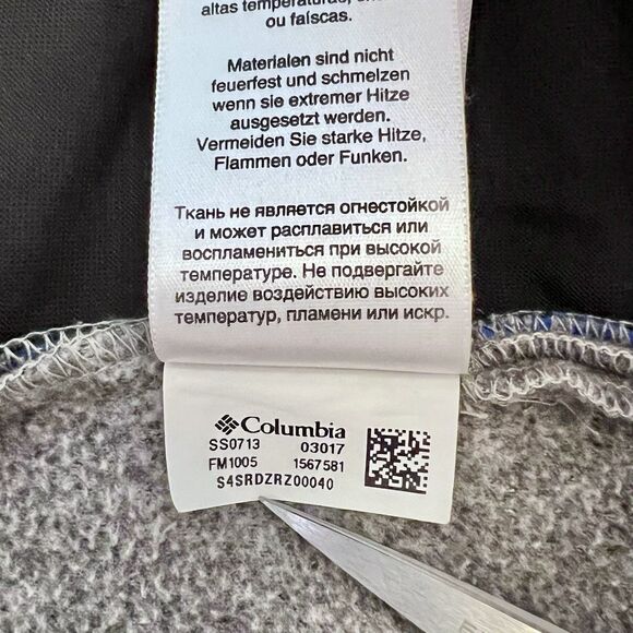 Columbia PFG Harborside Fleece Vest Mens Medium Gray Blue Full Zip Fishing Gear - Picture 8 of 8